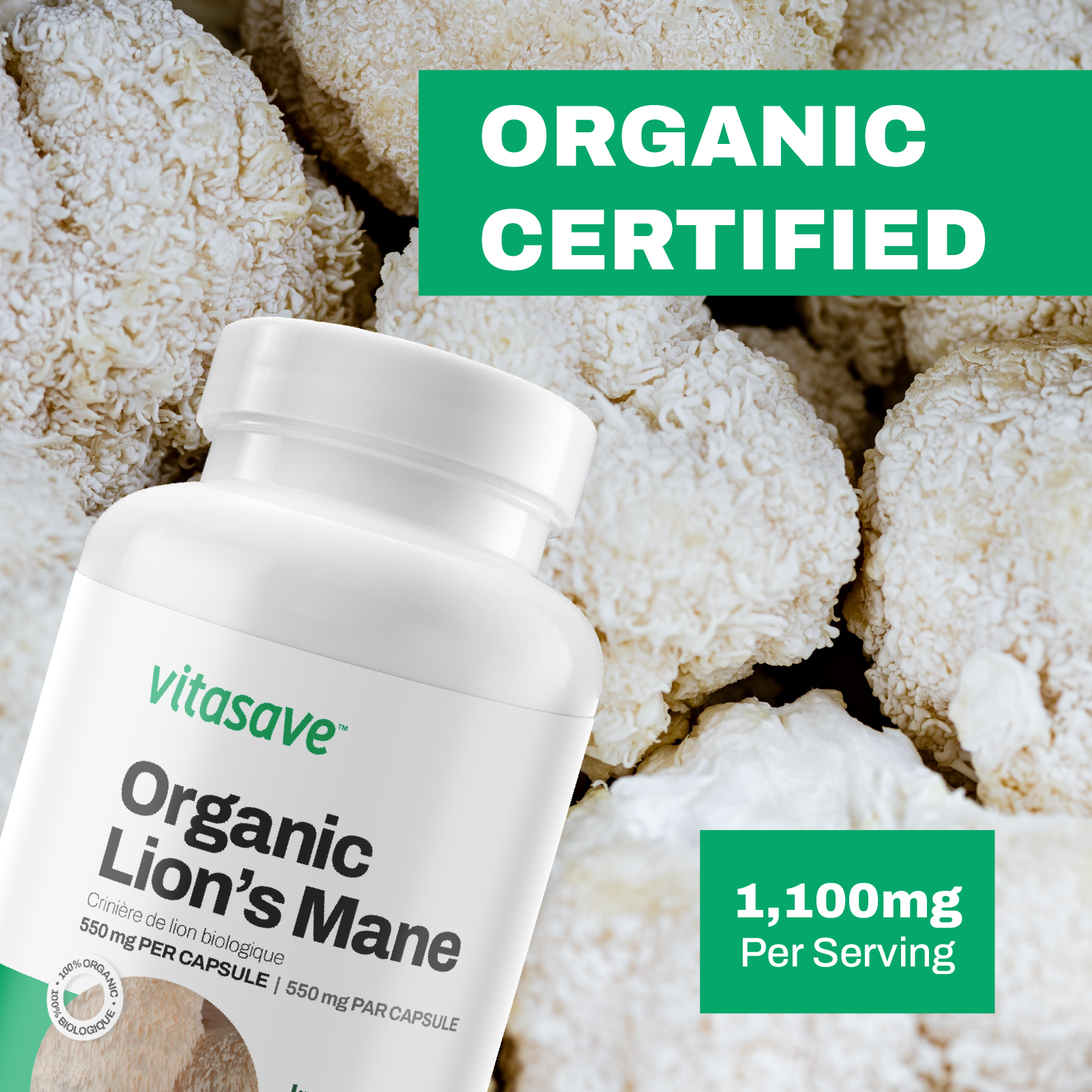 Vitasave Organic Lion's Mane (120 VCaps)