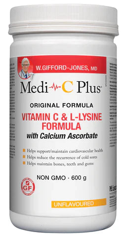 Medi-C Plus Vitamin C & L-Lysine Formula with Calcium Ascorbate - Unflavoured (600 g)