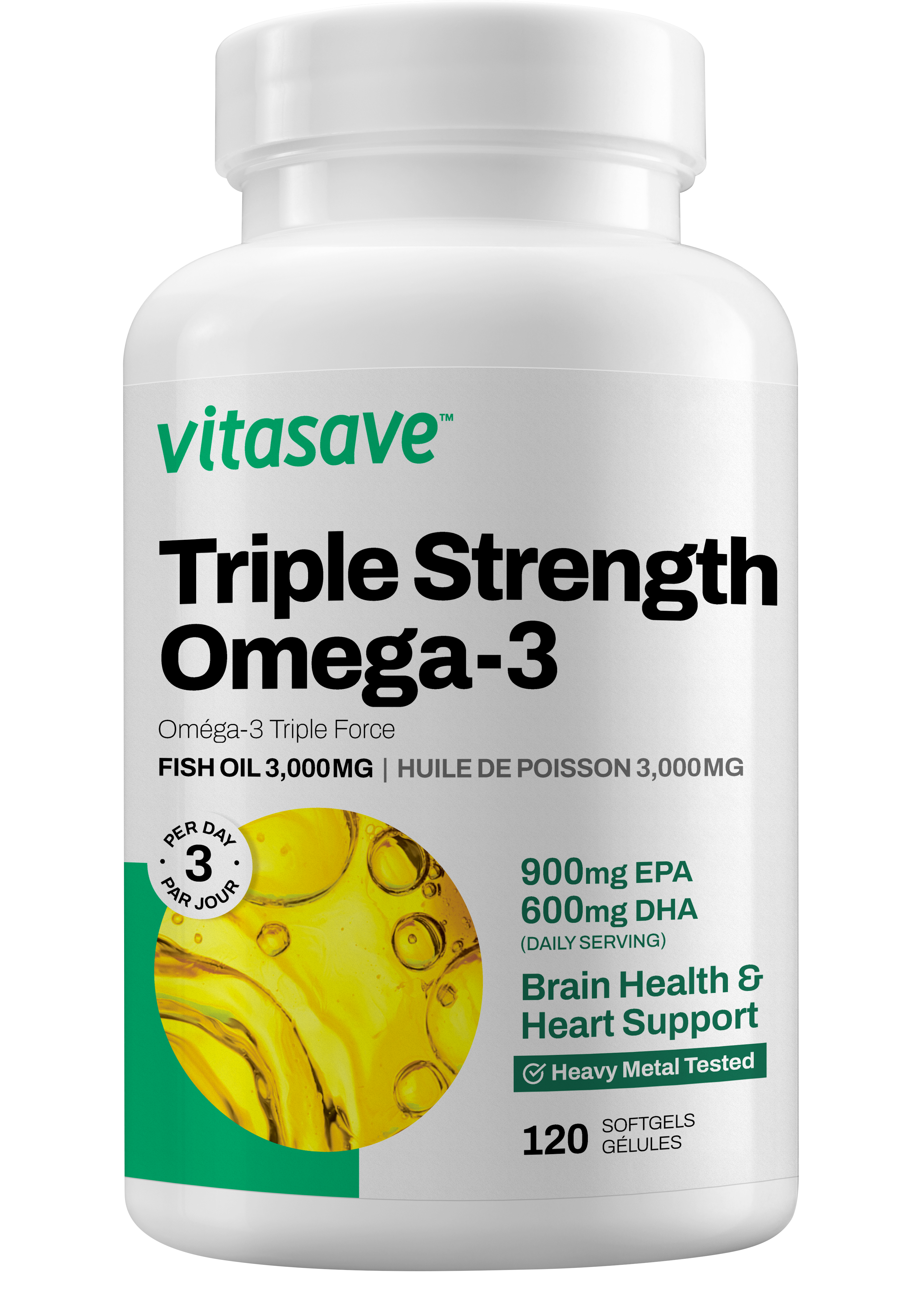 Vitasave Omega-3 Triple Strength (120 Softgels)