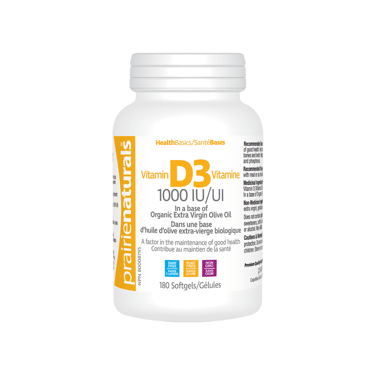 Prairie Naturals Vitamin D3 1000 IU (Softgels)