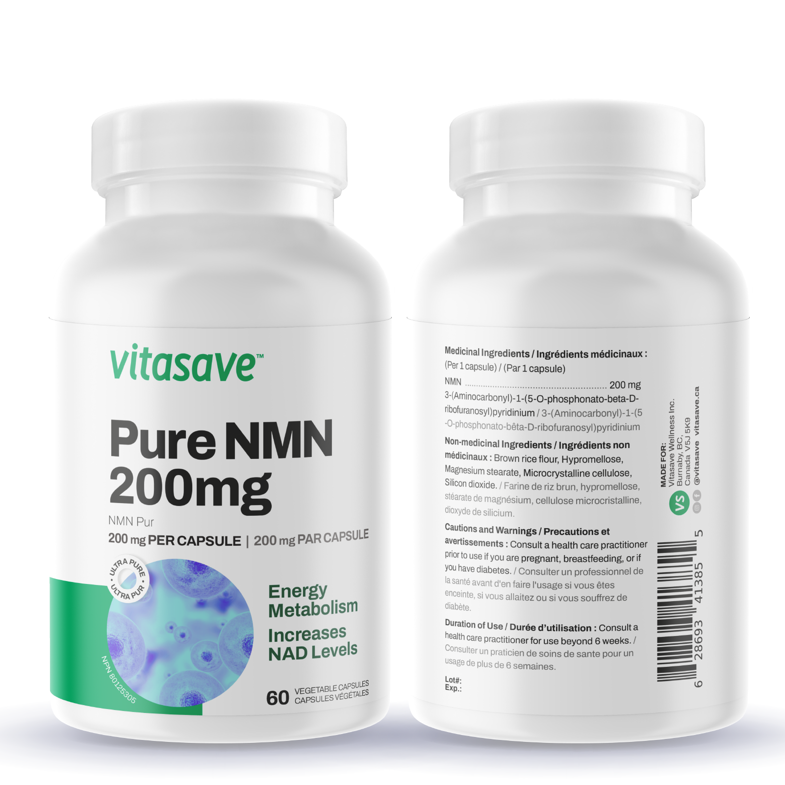 Vitasave Pure NMN 200 mg (60 VCaps)