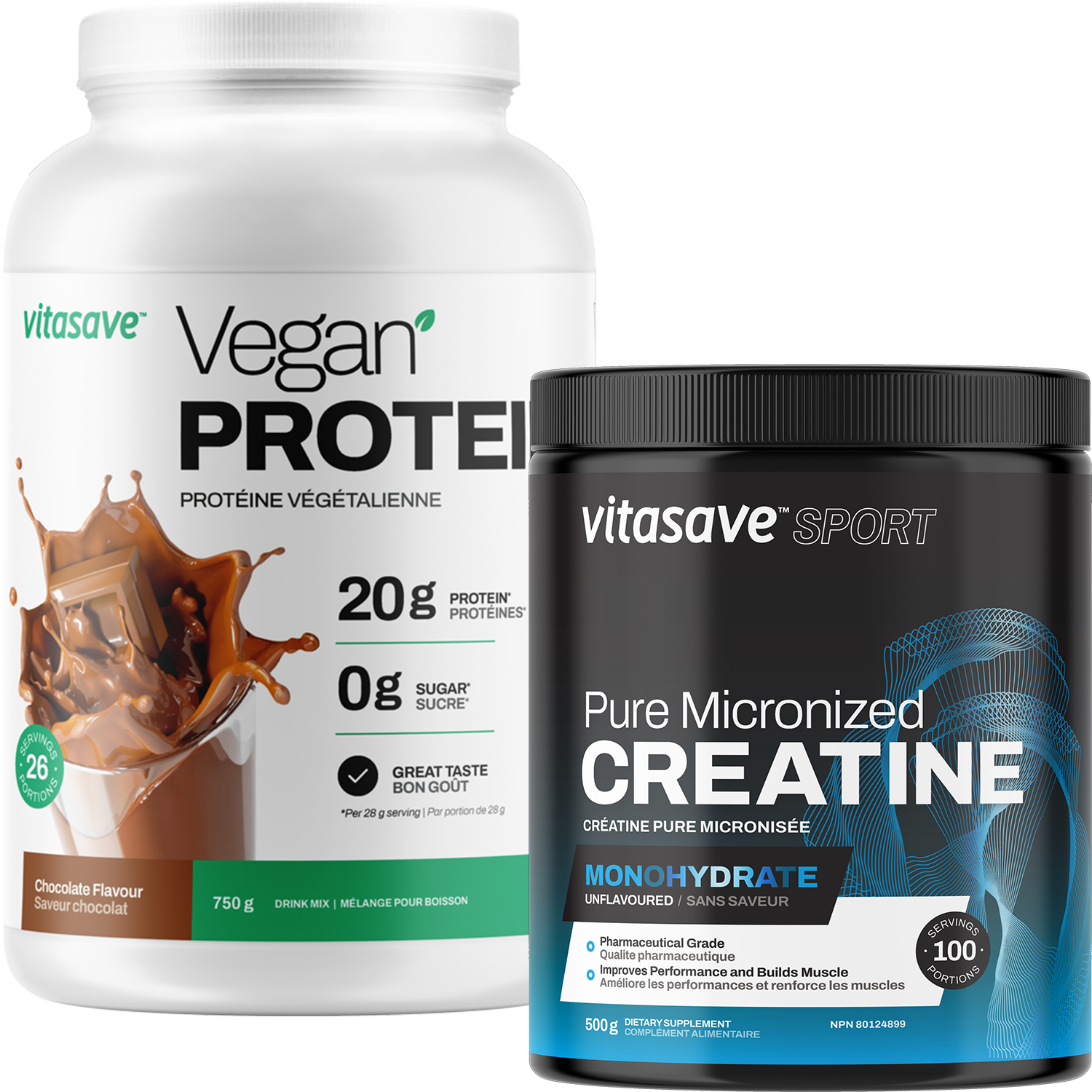 Vitasave Vegan Sport Bundle (Vegan Protein-Chocolate + Creatine)