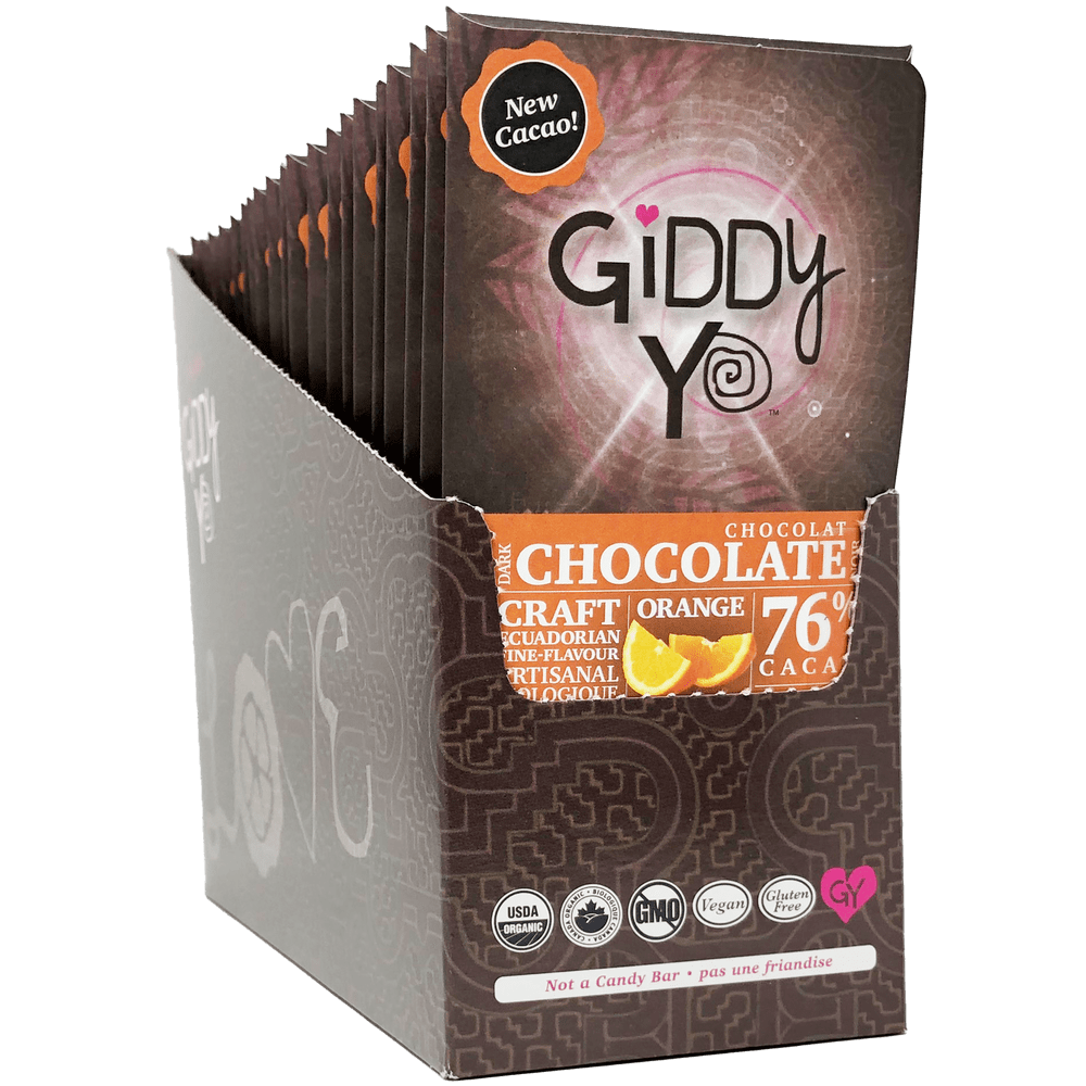 Bridgitte's Giddy Yo 76% Cacao Dark Chocolate Bars - Orange