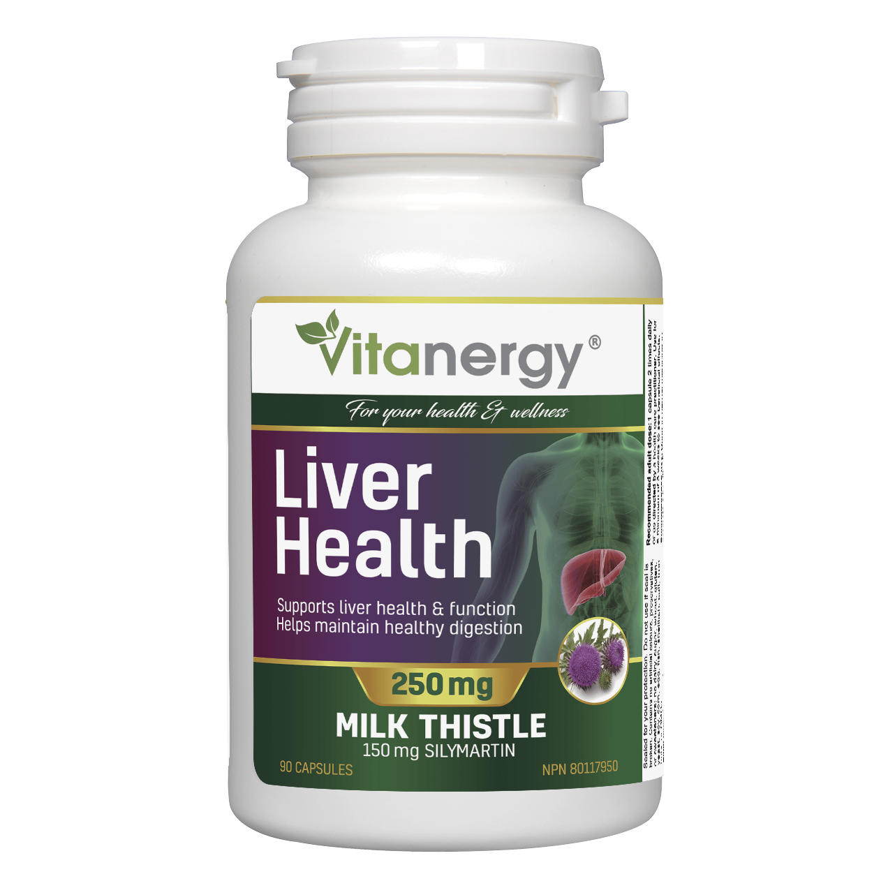 Vitanergy Liver Health Milk Thistle 250 mg (90 Capsules)